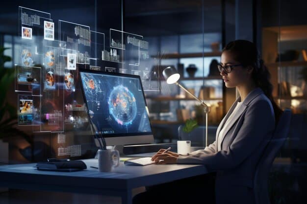 Employee using latest technology